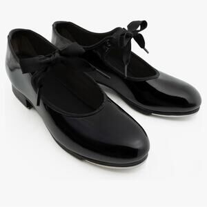Capezio Black Patent Tap Shoes size 1 little kid